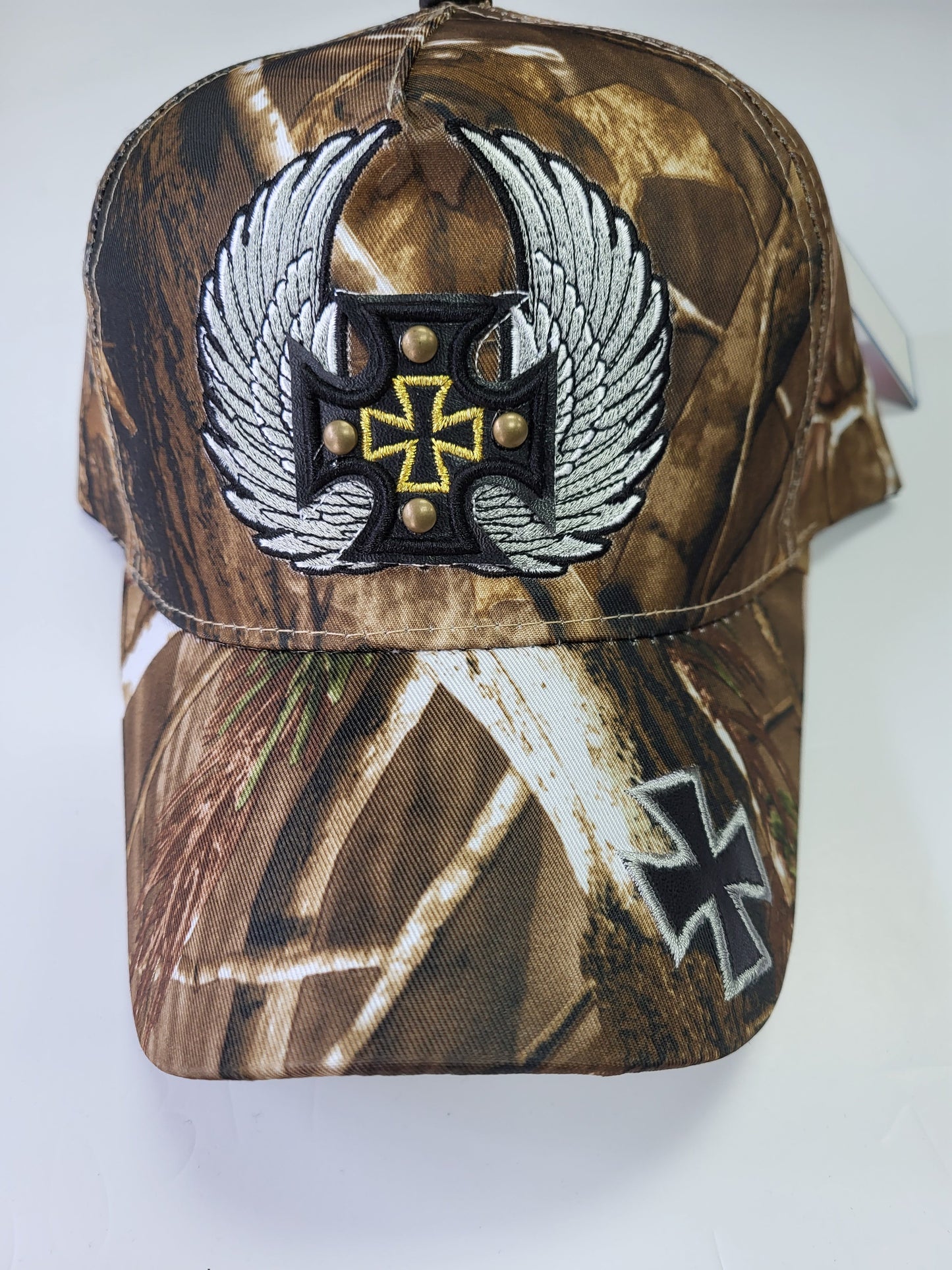 Choppers Cross With Wings Camo Ball Cap