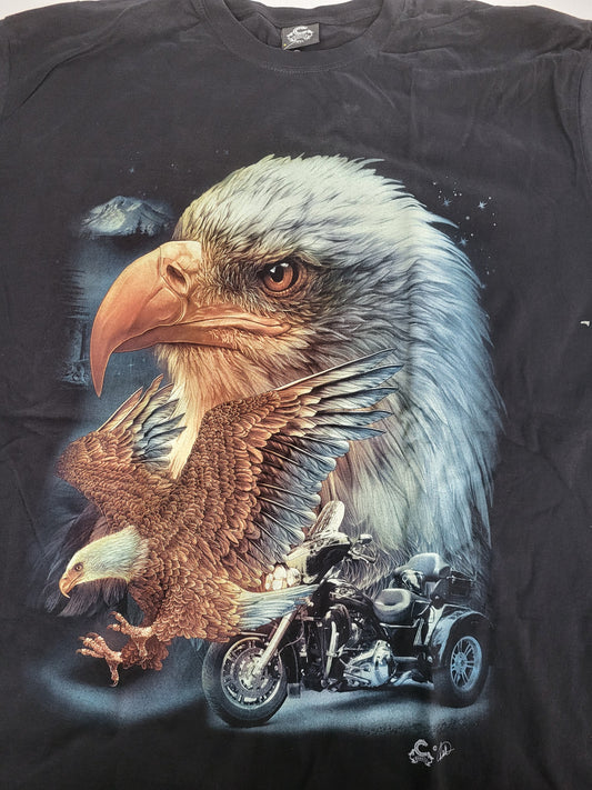 Short Sleeved Eagle Motorcycle T-Shirt